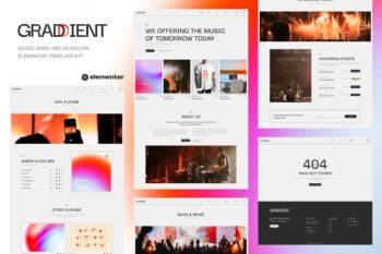 Graddient - Müzik Grubu ve Müzisyen Elementor Şablon Seti