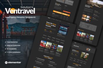 Ventravel - Seyahat Acentesi Elementor Şablon Seti