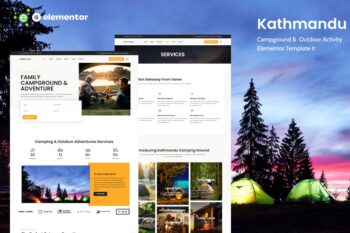 Kathmandu - Kamping ve Açık Hava Etkinliği Elementor Şablon Seti