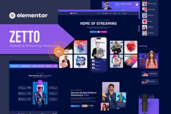 Zetto - Podcast ve Yayın Üretim Elementor Şablon Seti