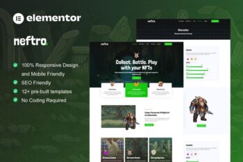 Neftro - Oyun NFT Elementor Şablon Seti